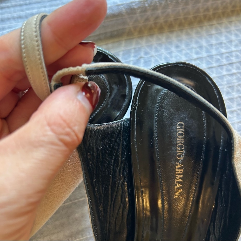 Giorgio Armani suede Kitten Heel Ankle Strap | 38 - Picture 7 of 14